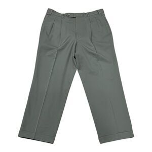 Brooks Brother Brown New Pure Wool Cuffed Pleated Business Pants 36x29